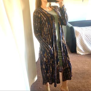Lularoe SARAH duster cardigan M blue